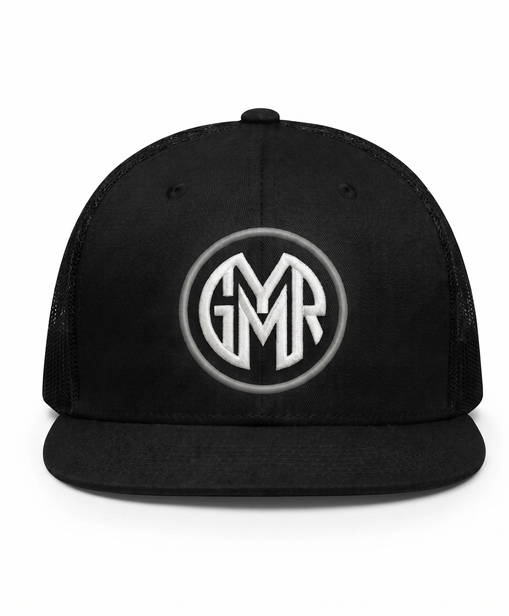 Black GYMR cap with a logo on a white background