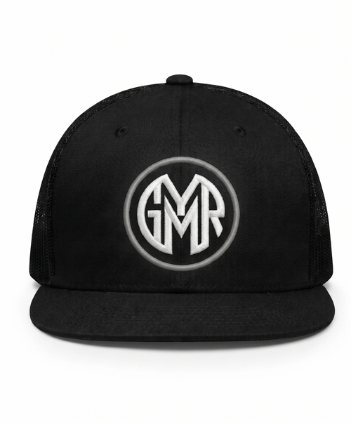 Black GYMR cap with a logo on a white background