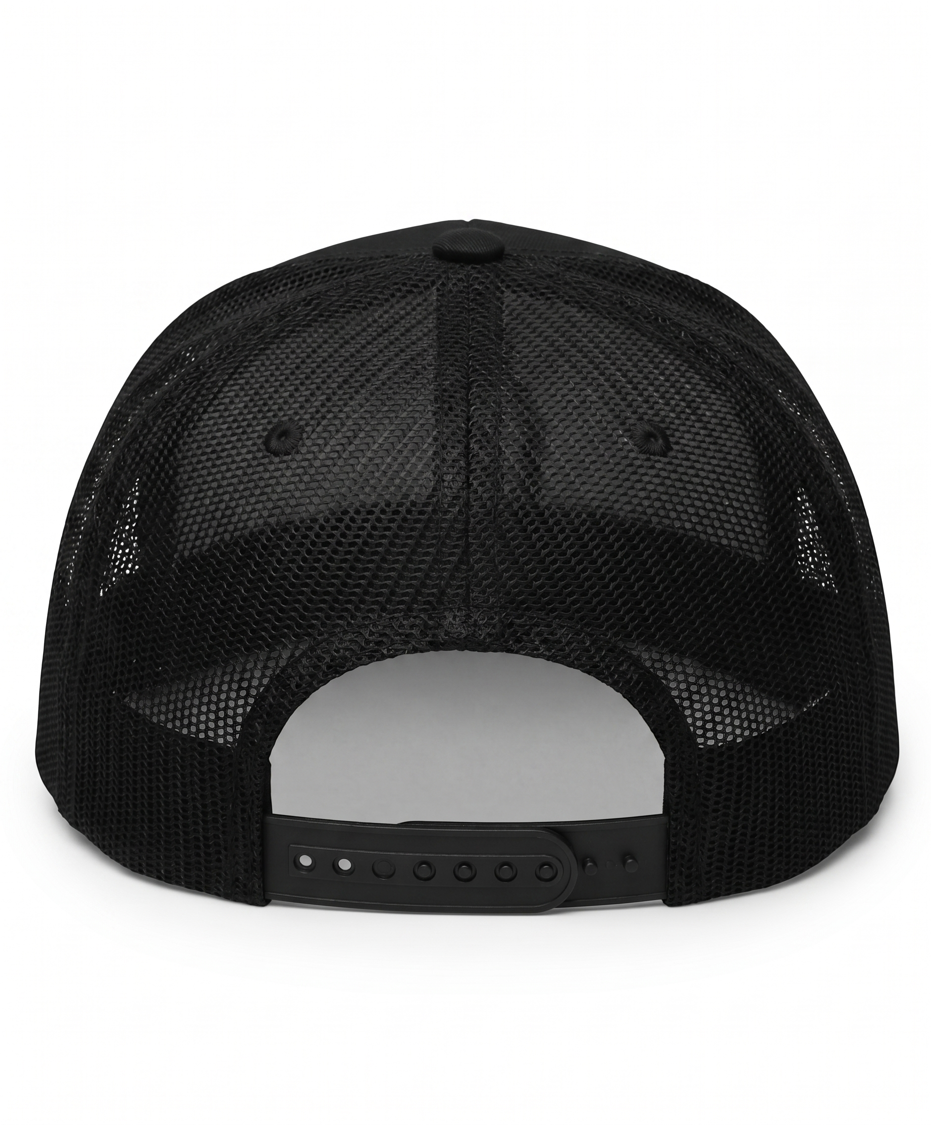 Black GYMR mesh cap on a white background