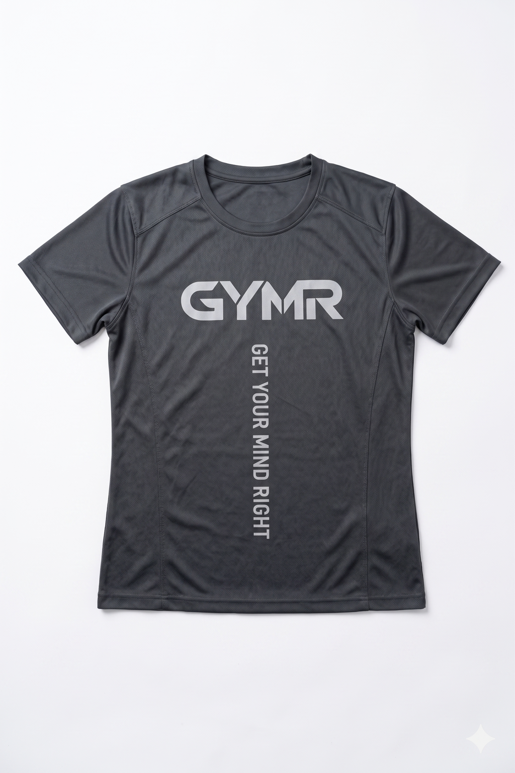 Black GYMR logo t-shirt on white background