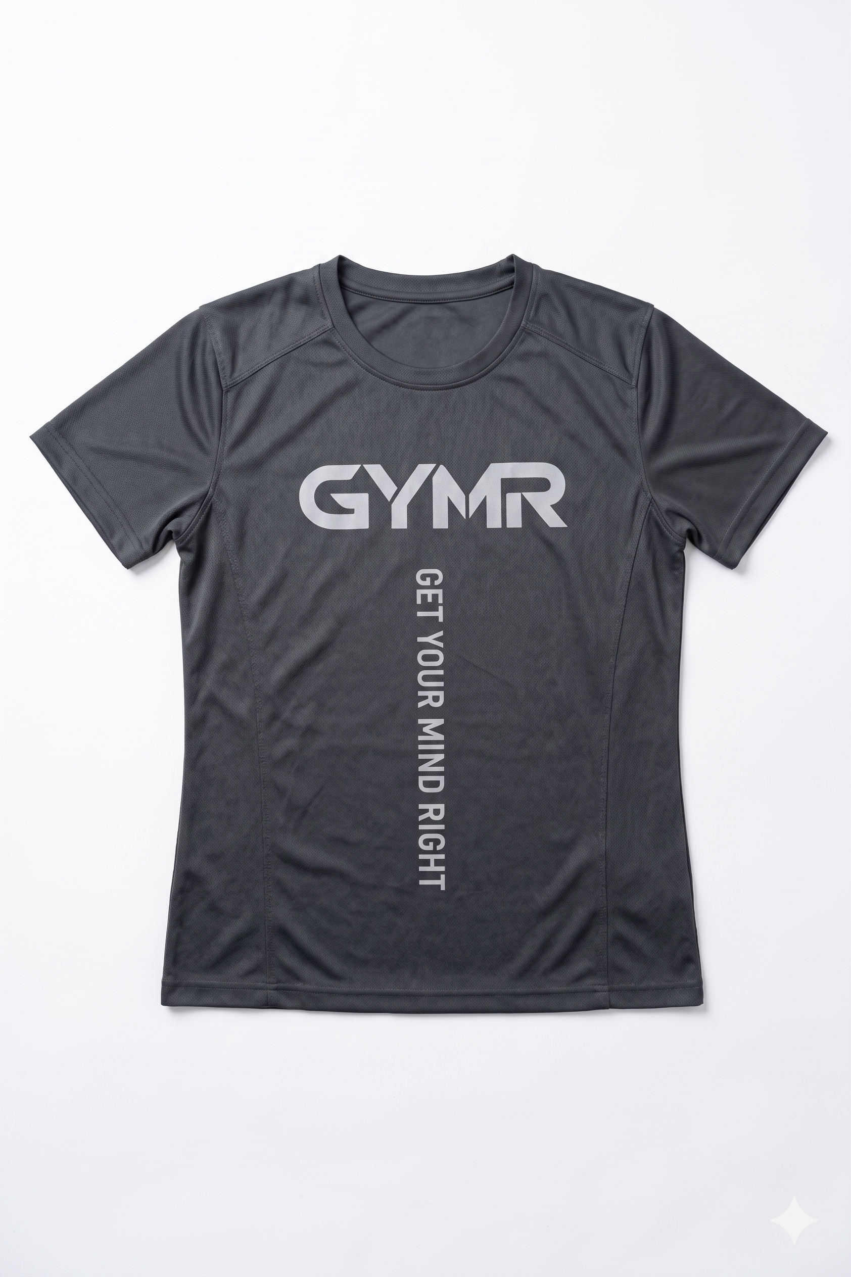 Black GYMR logo t-shirt on white background